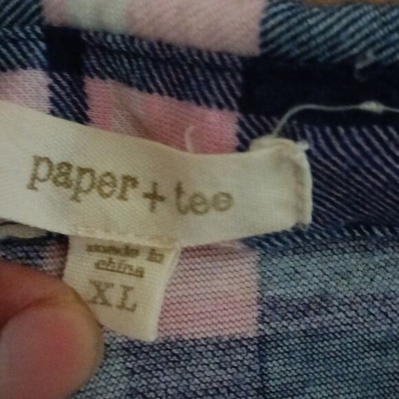 Paper + Lee Juniors Plaid Button Down Shirt sz XL - Picture 3 of 4